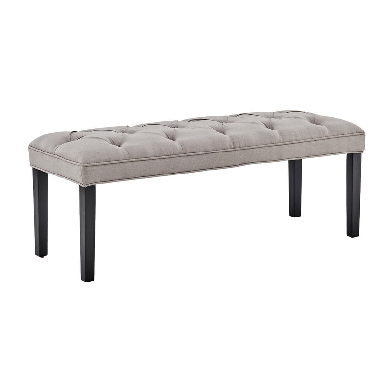 Sarantino Cate Button-tufted Upholstered Bench With Tapered Legs By Sarantino - Light Grey