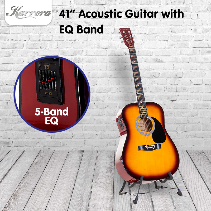 Karrera Electronic Acoustic Guitar 41in  - Sunburst