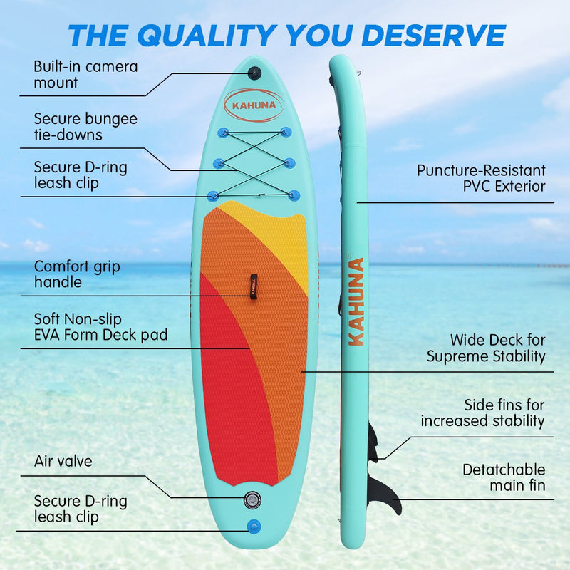Kahuna Hana Inflatable Stand Up Paddle Board 10ft6in iSUP Accessories