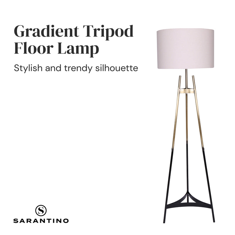 Sarantino Metal Tripod Electric Floor Lamp Gradient Finish
