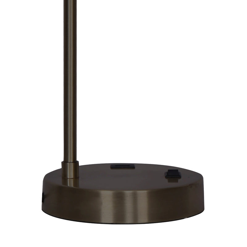 Sarantino Metal Task Lamp with USB Charging Port Bronze Finish