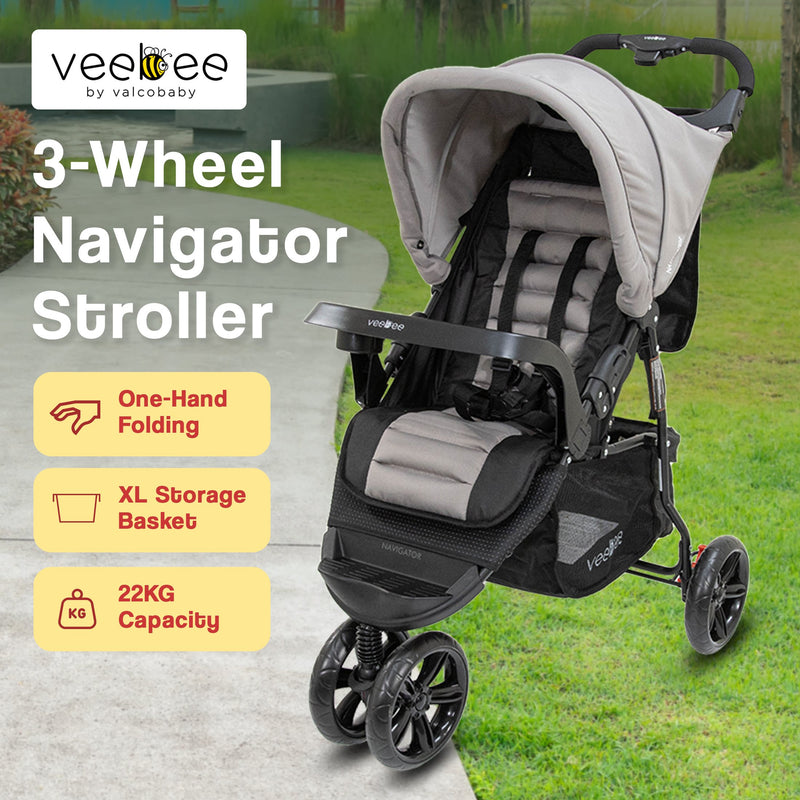 Veebee Navigator Stroller 3-wheel Pram For Newborns To Toddlers - Fauna