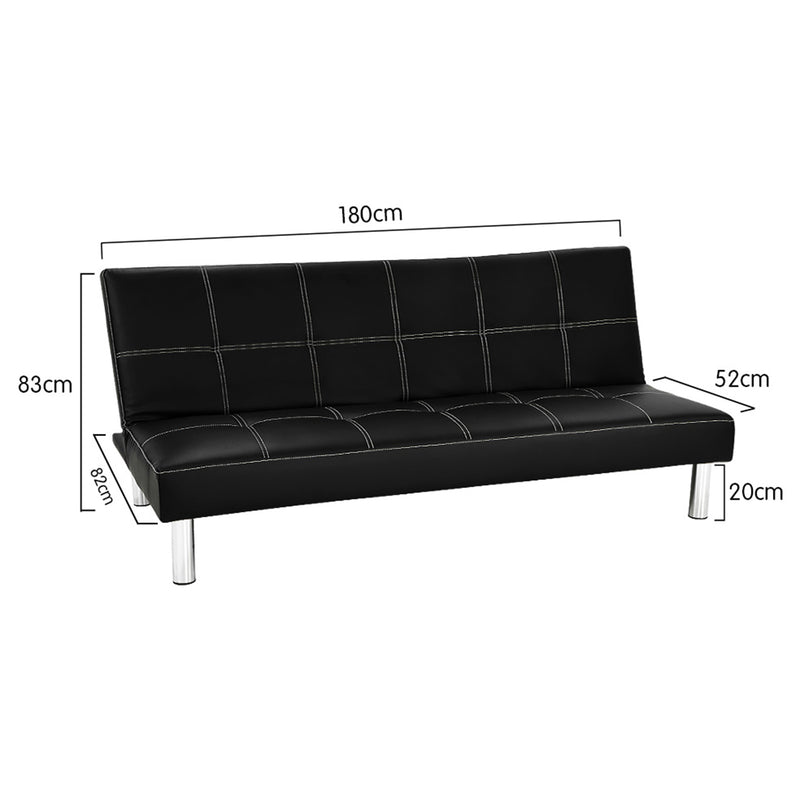 Sarantino Chelsea Sofa Bed Faux Leather Lounge Couch Futon Furniture Modular Suite