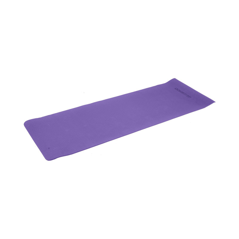 Powertrain Eco-friendly Dual Layer 6mm Yoga Mat | Dark Lavender | Non-slip Surface And Carry Strap For Ultimate Comfort And Portability