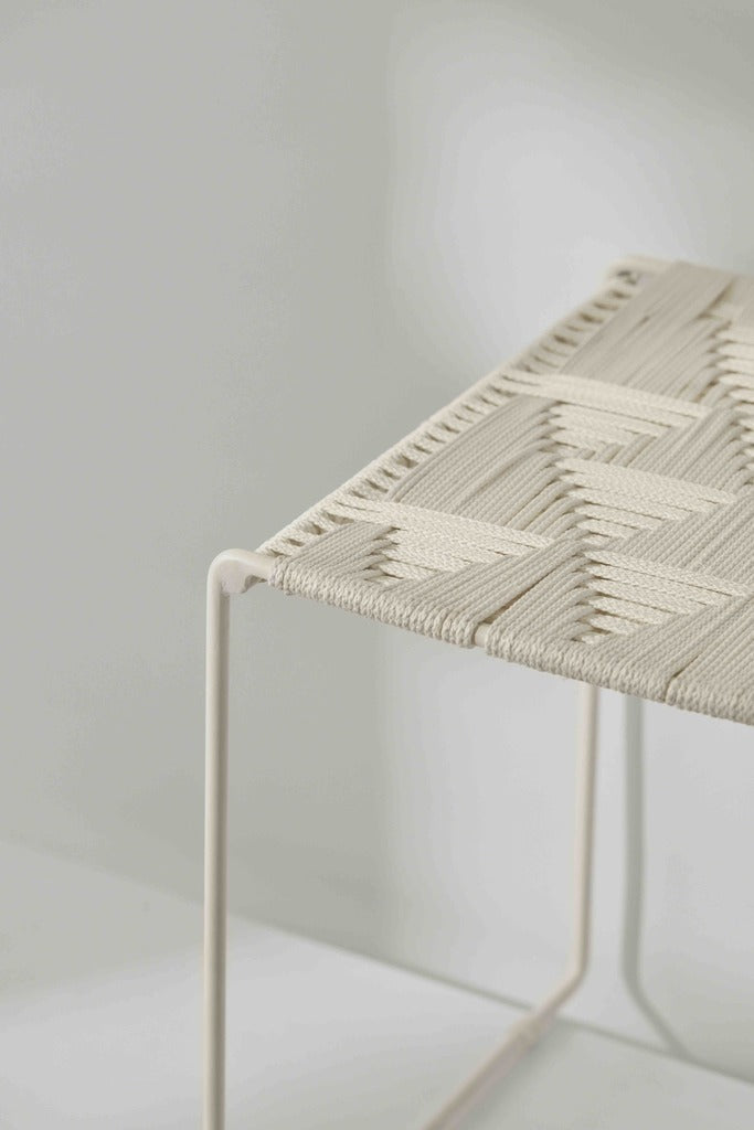 Tree Stripes Woven Table / Stool - White