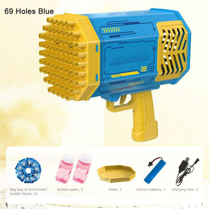 Electric Bubble Gun Machine Soap Bubbles Kids Adults Summer Outdoor Playtime Toy Purple