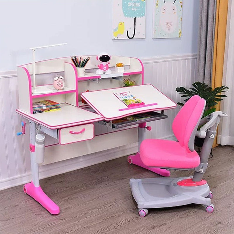120cm Height Adjustable Children Kids Ergonomic Study Desk Pink AU