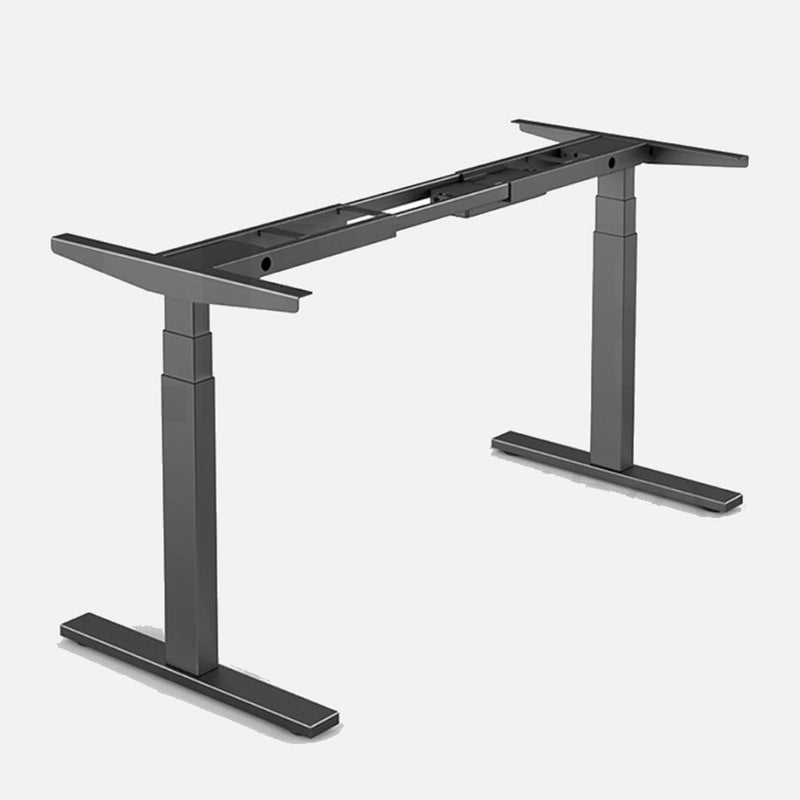 120cm Standing Desk Height Adjustable Sit Grey Stand Motorised Dual Motors Frame White Top