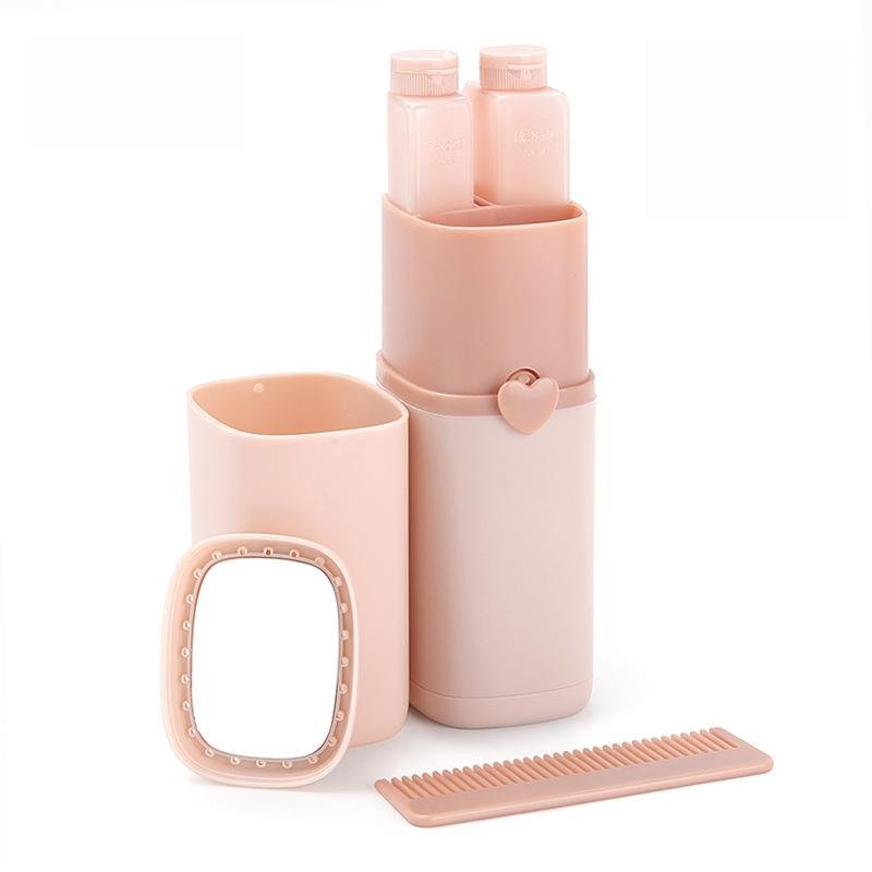 Portable Toothbrush Holder Tooth Mug Toothpaste Cup Bath Travel Box Accessories Set Blue