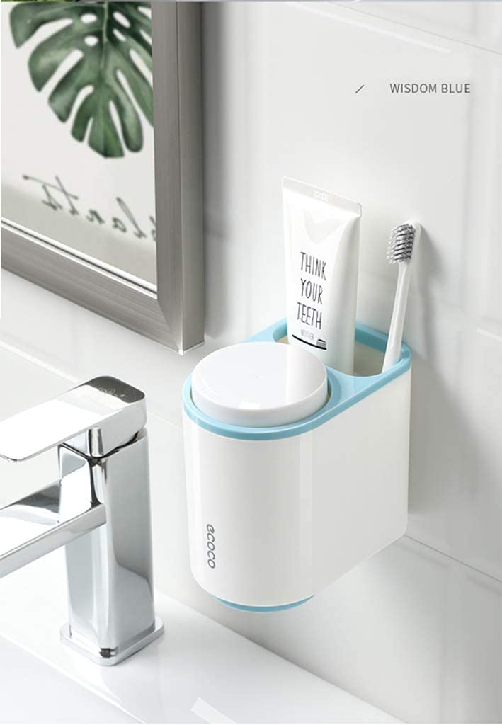 Ecoco Toothbrush Holder Multifunctional Wall-Mounted Magnetic Bathroom Grey