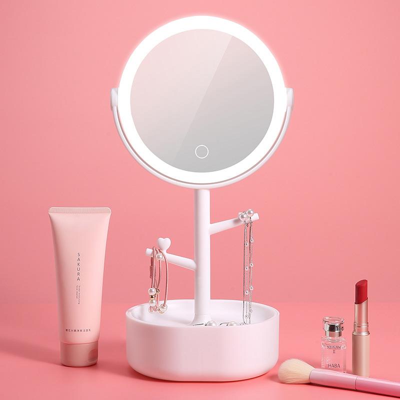 Ecoco Smart LED Light Cosmetic Makeup Mirror USB Touch Screen Home Desk Vanity 360° White