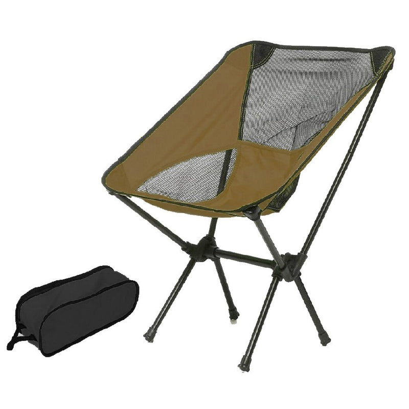 Ultralight Aluminum Alloy Folding Camping Camp Chair Outdoor Hiking Patio Backpacking Black