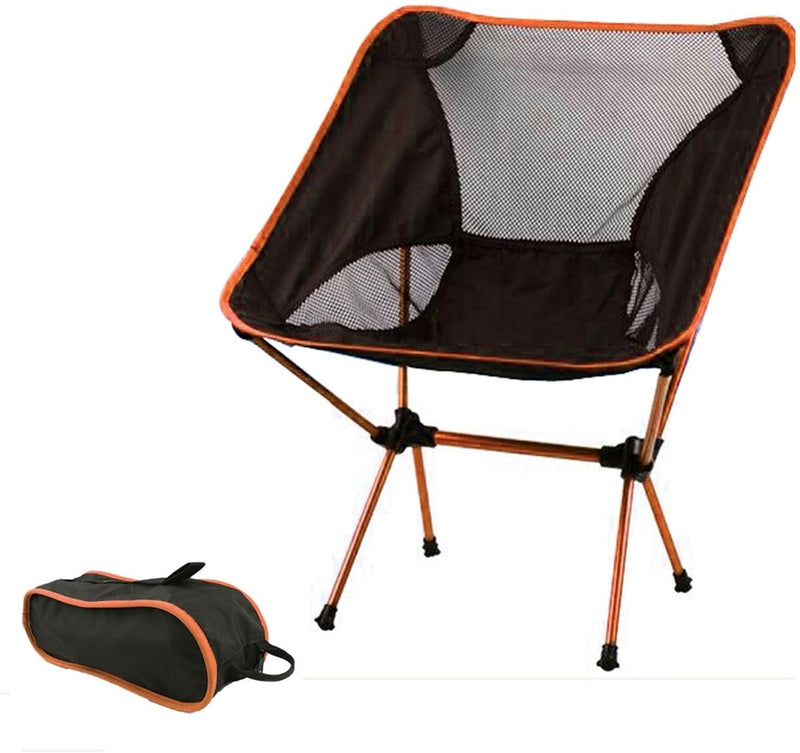 Ultralight Aluminum Alloy Folding Camping Camp Chair Outdoor Hiking Patio Backpacking Black