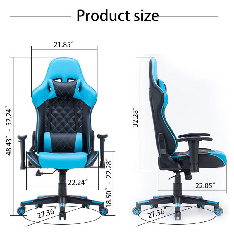 Gaming Chair Ergonomic Racing chair 165° Reclining Gaming Seat 3D Armrest Footrest Black Purple
