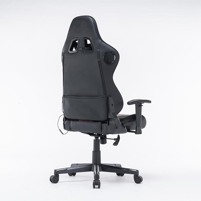 7 RGB Lights Bluetooth Speaker Gaming Chair Ergonomic Racing chair 165° Reclining Gaming Seat 4D Armrest Footrest Black
