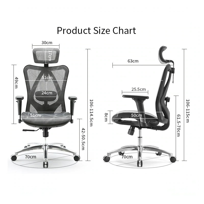 Sihoo M57 Ergonomic Office Chair, Computer Chair Desk Chair High Back Chair Breathable,3D Armrest and Lumbar Support Grey without Footrest