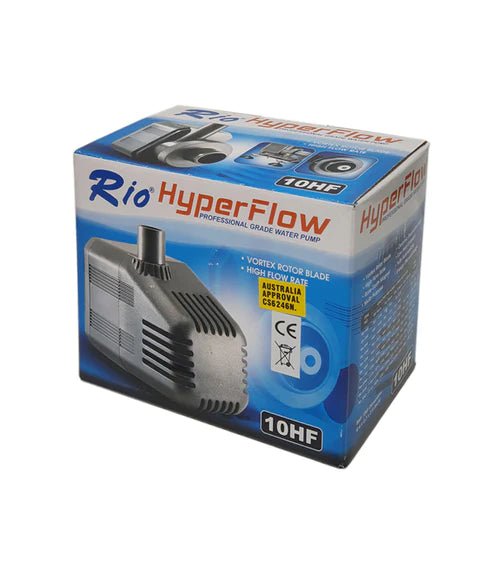 Submersible Water Pump 2500L/HR - Rio Hyperflow 10HF Professional Grade Pump for Hydroponic Systems