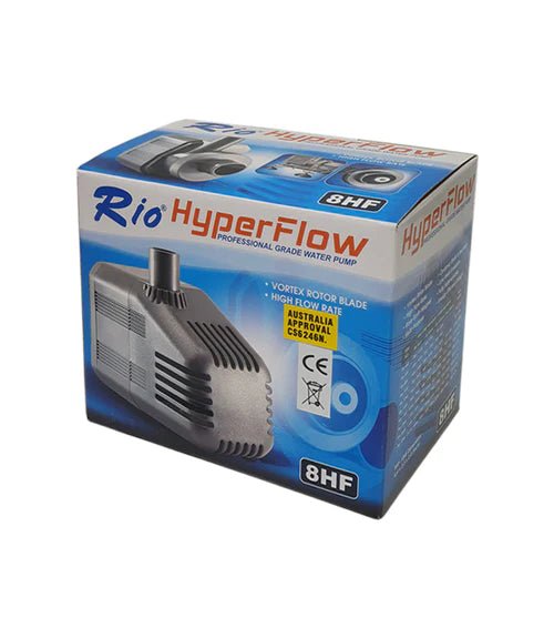 Submersible Water Pump 2090L/HR - Rio Hyperflow 8HF Professional Grade Pump for Hydroponic Systems