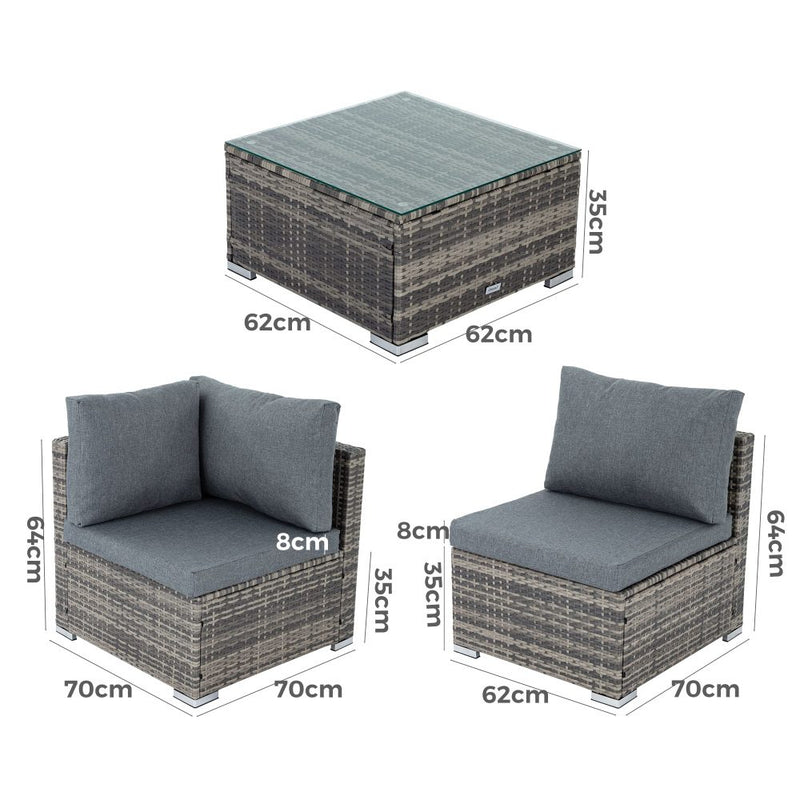 Outdoor Modular Lounge Sofa Bondi-Black