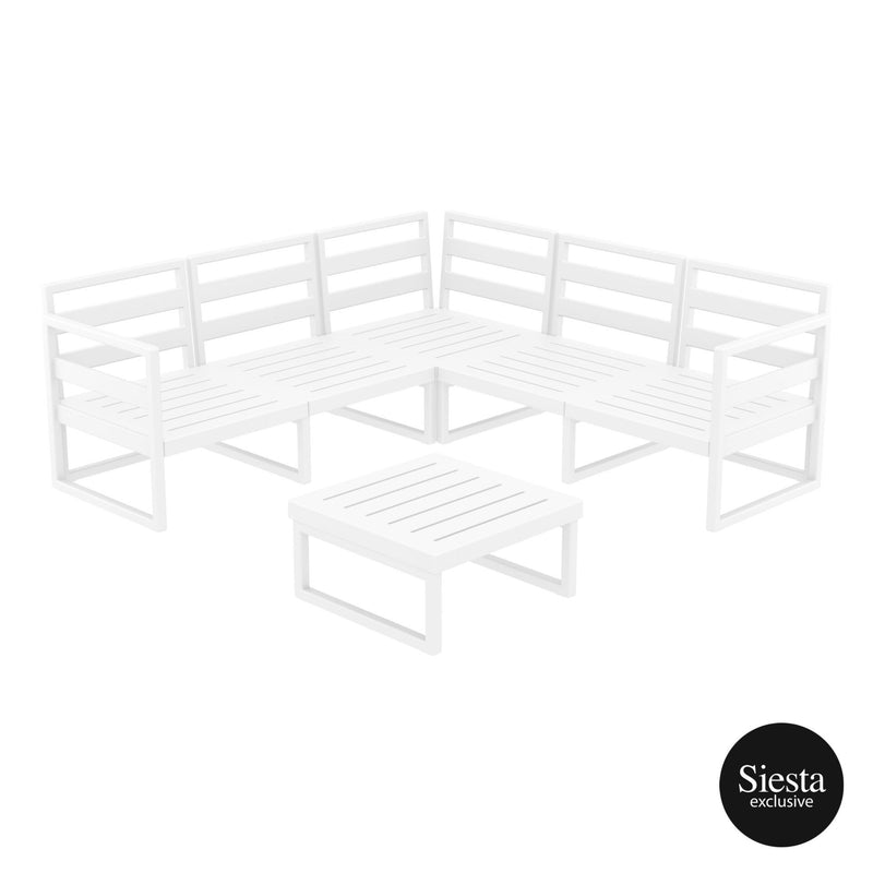 Mykonos Lounge Corner Set - White - No cushions