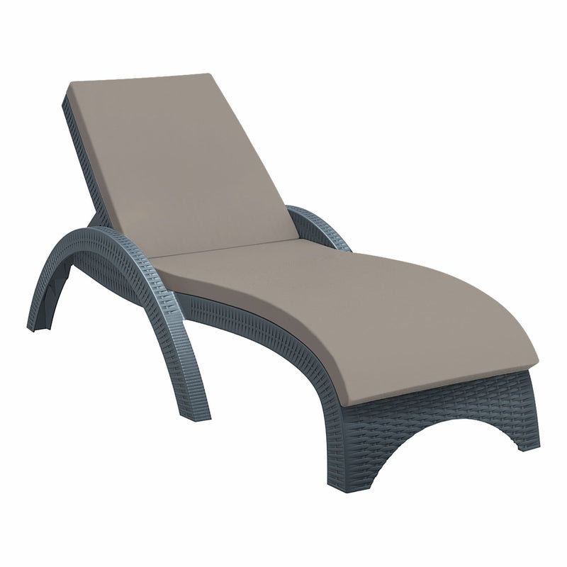 Fiji Sunlounger - Anthracite with Light Brown etisilk Cushion
