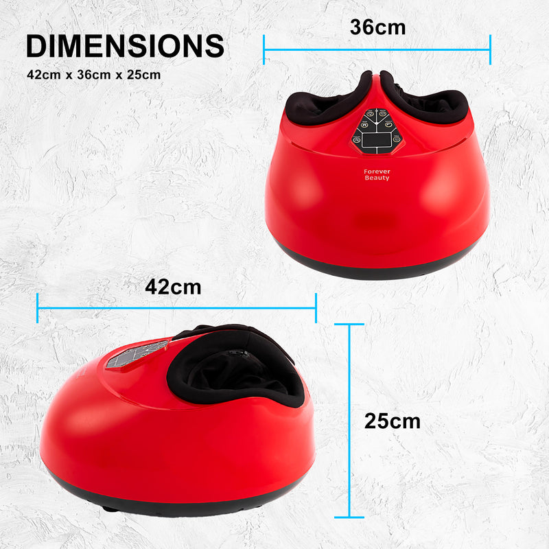 Forever Beauty Red Foot Massager Air Compression Shiatsu Heat Remote