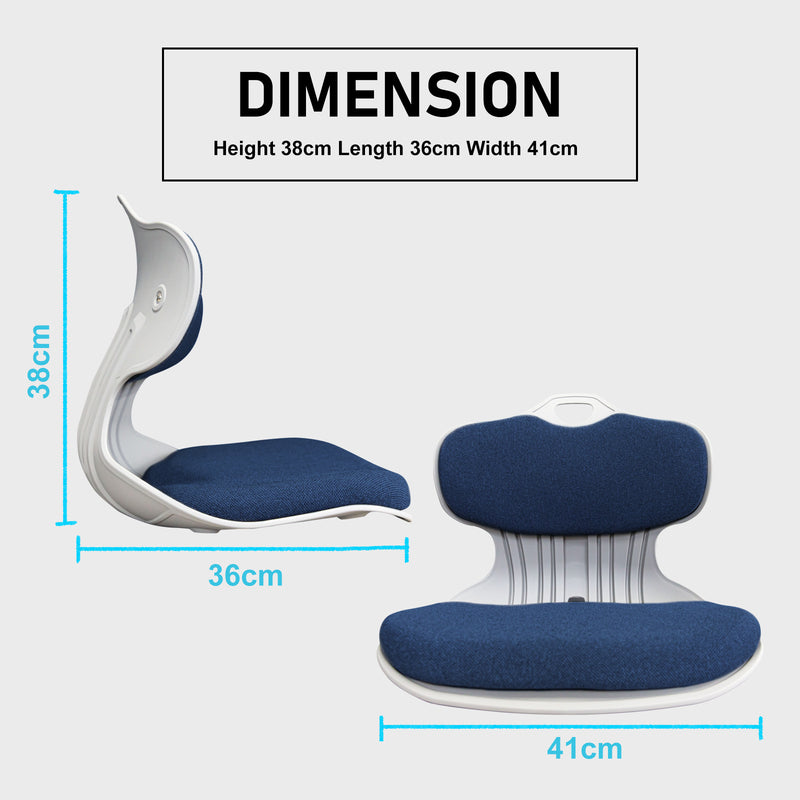 Samgong Blue Slender Chair Posture Correction Seat Floor Lounge Stackable