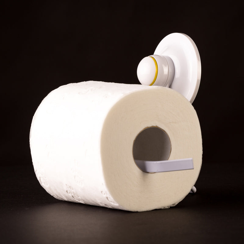 KiahLoc White Toilet Roll Holder Removable Suction