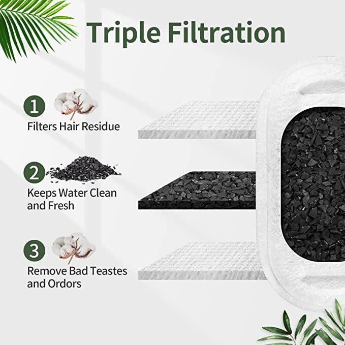 YES4PETS 16 x Pet Dog Cat Fountain Filter Replacement Activated Carbon Exchange Filtration System Automatic Water Dispenser Compatible