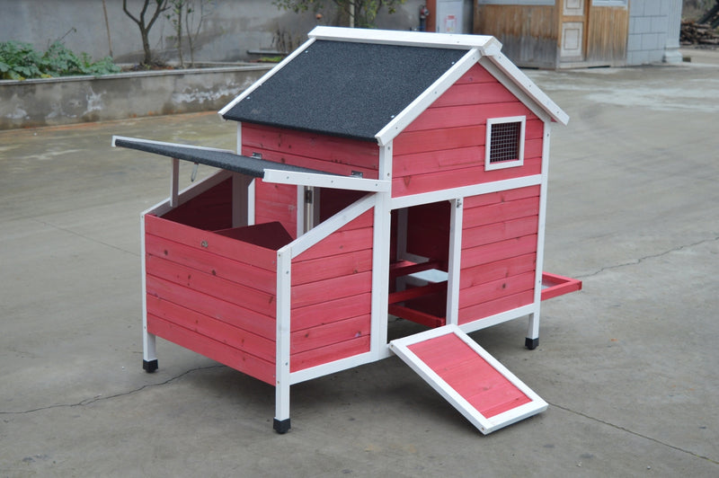 YES4PETS Red Chicken Coop Rabbit Hutch Cat Cage Hen Chook House