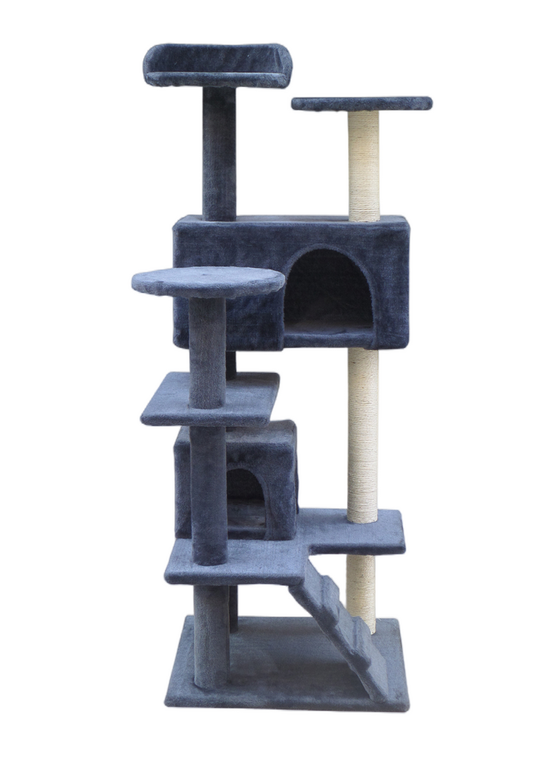 YES4PETS 130 cm Beige Cat Scratching Post Tree Scratcher Pole-Grey