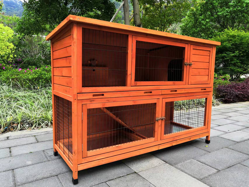 YES4PETS 150 cm XXL Double Storey Rabbit Hutch Guinea Pig Ferret Cage Cat House