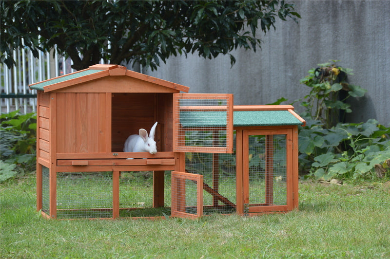YES4PETS 146cm Rabbit Hutch Metal Run Wooden Cage Guinea Pig Cage House