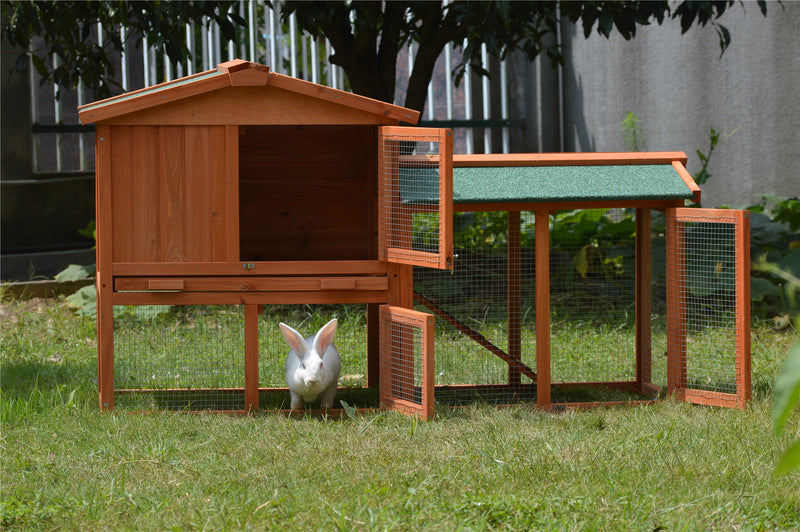 YES4PETS 146cm Rabbit Hutch Metal Run Wooden Cage Guinea Pig Cage House