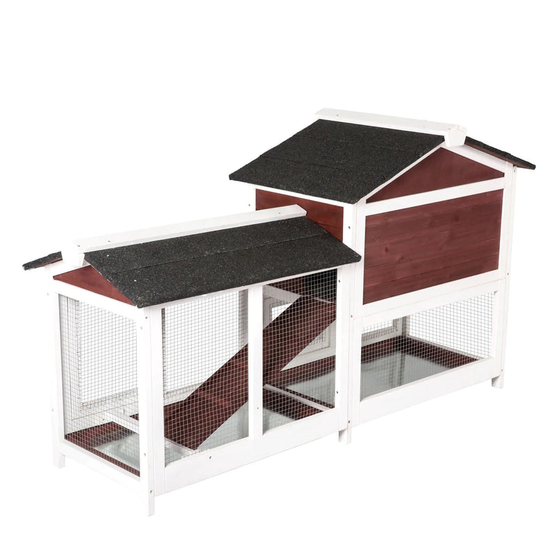 YES4PETS Double Storey Large Rabbit Hutch Guinea Pig Cat Cage , Ferret Cage With Pull Out Tray