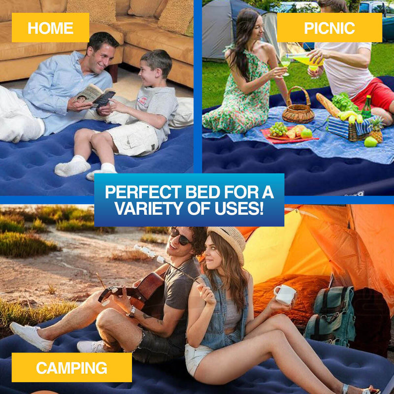 Bestway Queen Inflatable Air Bed Indoor/Outdoor Heavy Duty Durable Camping