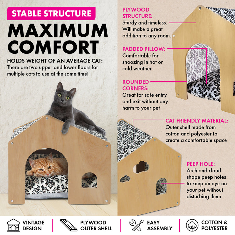 Pet Basic Chimney Cozy Cat House Waterproof Mattress 52 x 47cm x 50cm