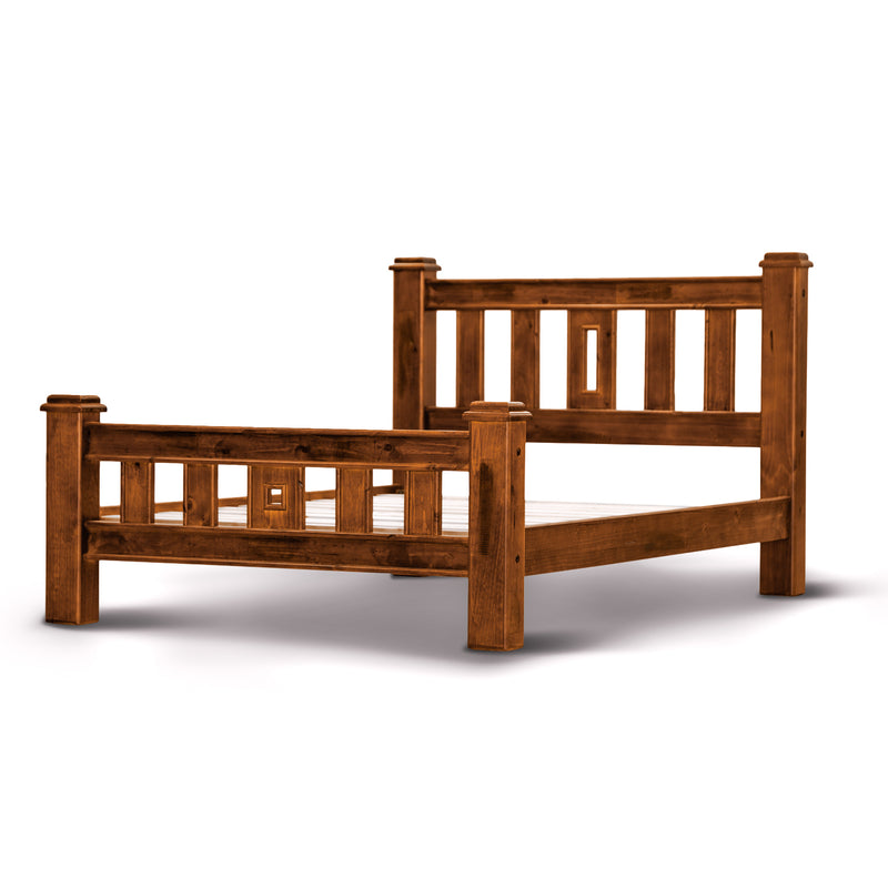 Umber Bed Frame King Size Mattress Base Solid Pine Timber Wood - Dark Brown
