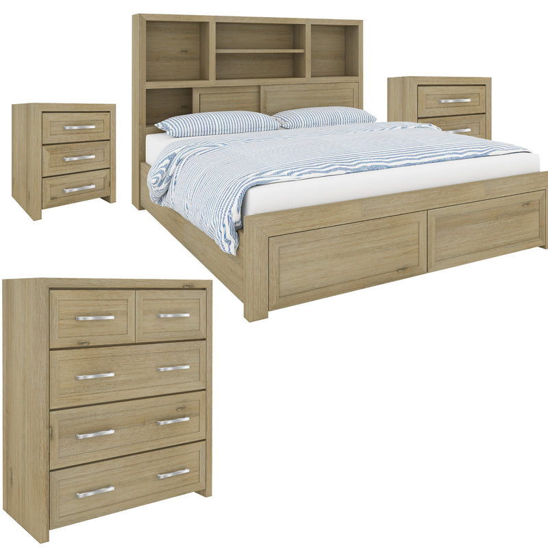 Gracelyn Dresser 7 Chest of Drawers Solid Wood Bedroom Storage Cabinet - Smoke