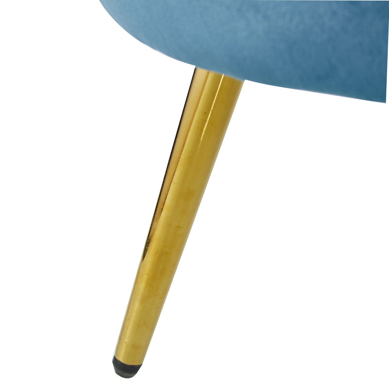 Bloomer Velvet Fabric Accent Sofa Love Chair - Blue