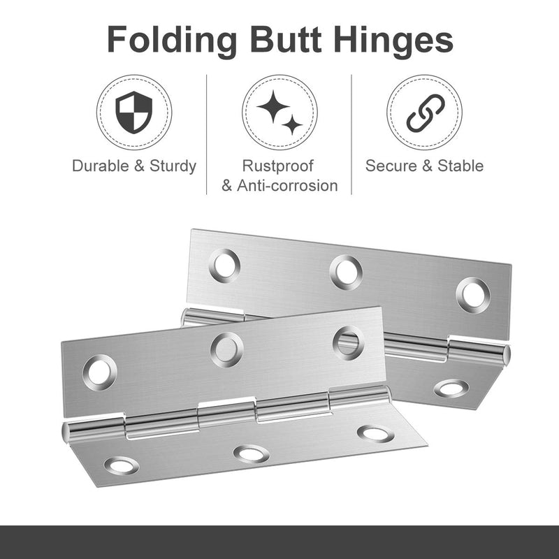 Pack of 20 Hinge 3 Inch Stainless Steel Door Hinges Cabinet Door Hinges Furniture