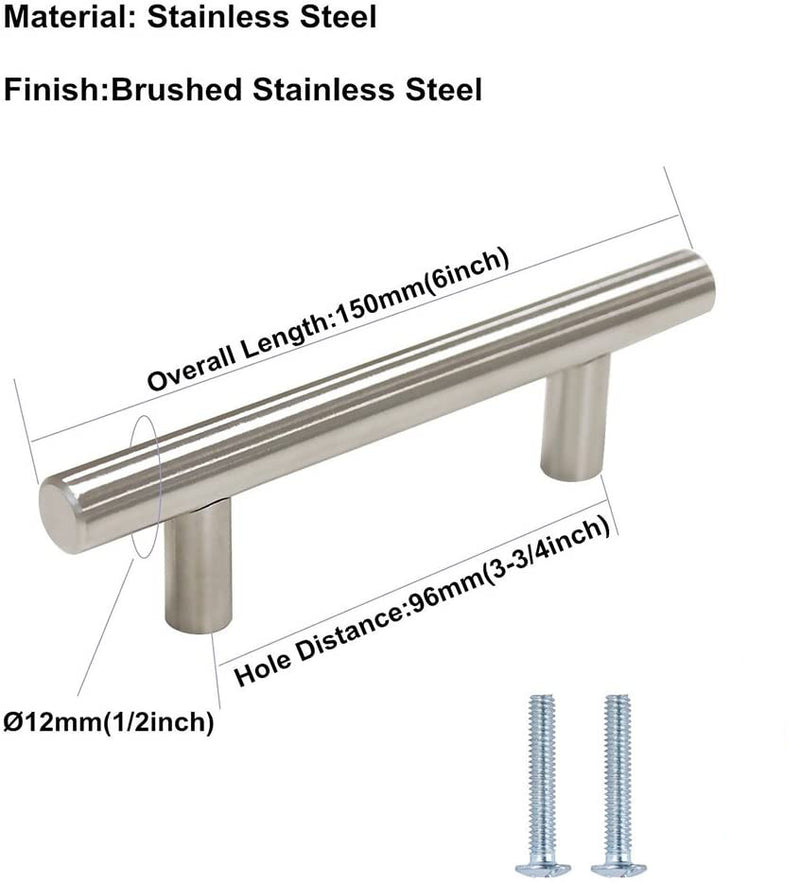 Brushed Stainless steel Kitchen Door Cabinet Drawer Handle Pulls 96MM
