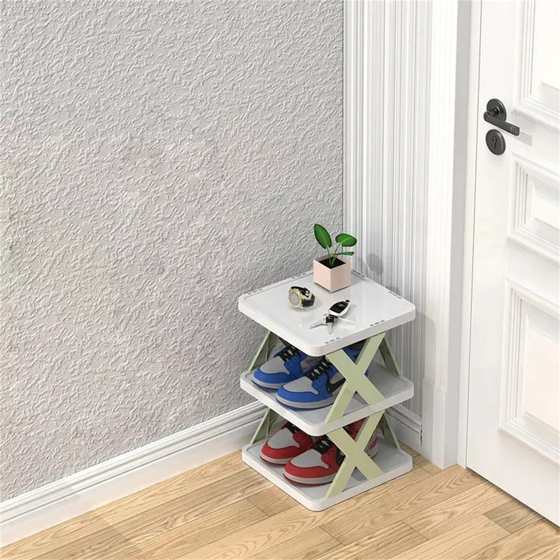 A+Living Folding Shoe Rack Household Doorway Balcony Simple Perforate Multi Layer