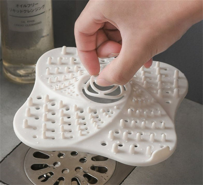 A+Living Anti Blocking Filter Toilet Odor Proof Silicone Drain Cover Kitchen Sink White