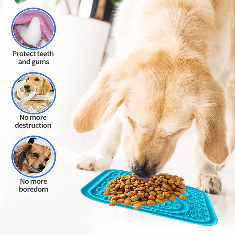 Pawfriends Asphyxia-resistant Silicone Pet Slow Food Mat Licking Mat Grooming Helper Blue