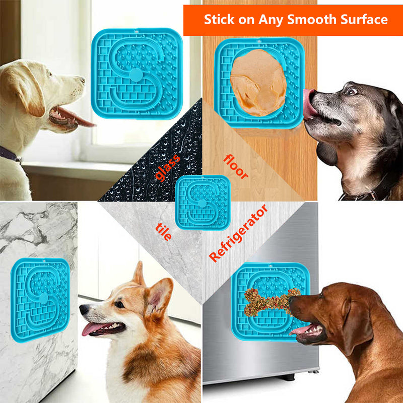 Pawfriends Asphyxia-resistant Silicone Pet Slow Food Mat Licking Mat Grooming Helper Blue