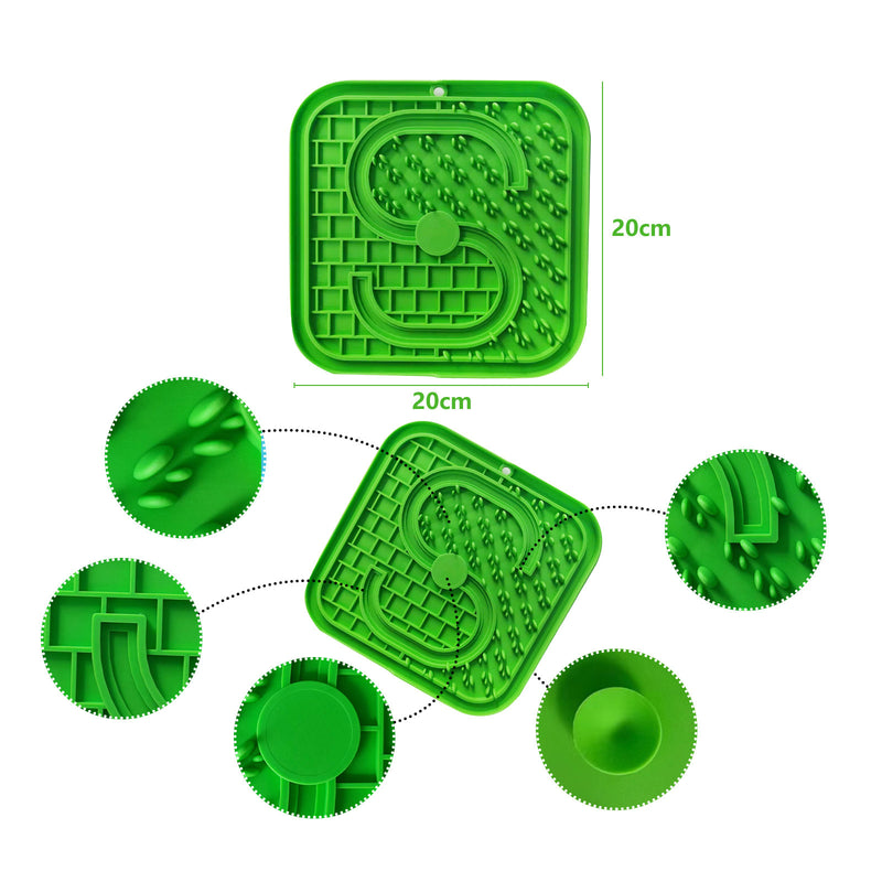 Pawfriends Asphyxia-resistant Silicone Pet Slow Food Mat Licking Mat Grooming Helper Green