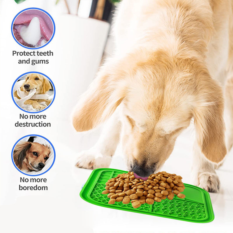 Pawfriends Dog Cat Pet Licking Pad Anti-Anxiety Toy Slow-Feeding Licking Pad Green