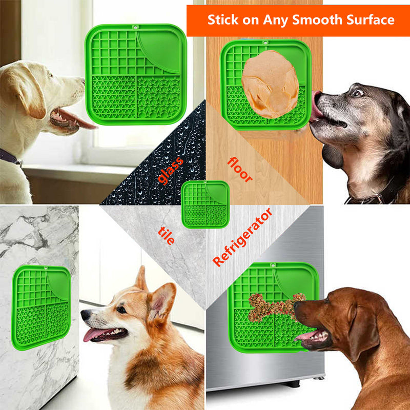 Pawfriends Dog Cat Pet Licking Pad Anti-Anxiety Toy Slow-Feeding Licking Pad Green