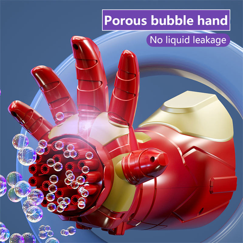 Bubblerainbow Porous Luminous Bubble Gun for Kids Fully Automatic Leak-proof Children Toy Red